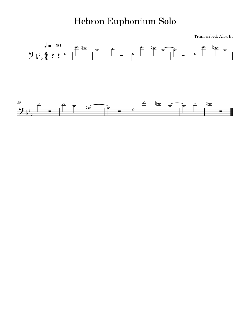 Hebron 23 Euphonium Solo Sheet Music for Trombone (Solo) | MuseScore.com
