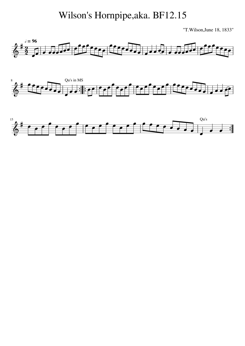 Wilson's Hornpipeaka. BF12.15