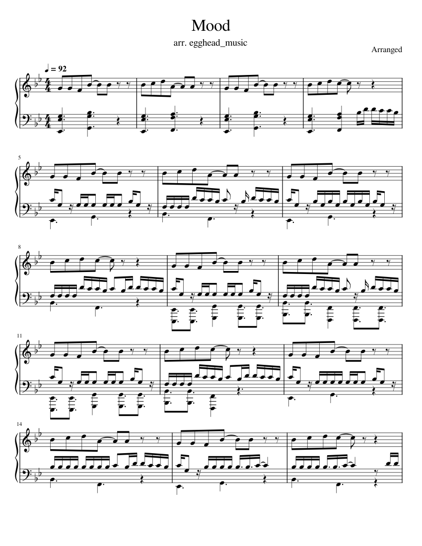 Mood (Iann Dior, 24kGoldn) [FULL SONG] Sheet music for Piano (Solo) |  Musescore.com