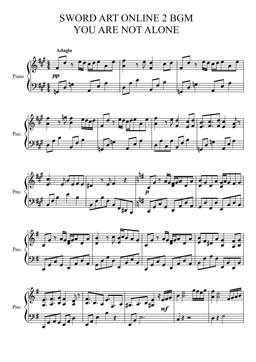you are not alone Sheet music for Piano (Solo) | Musescore.com