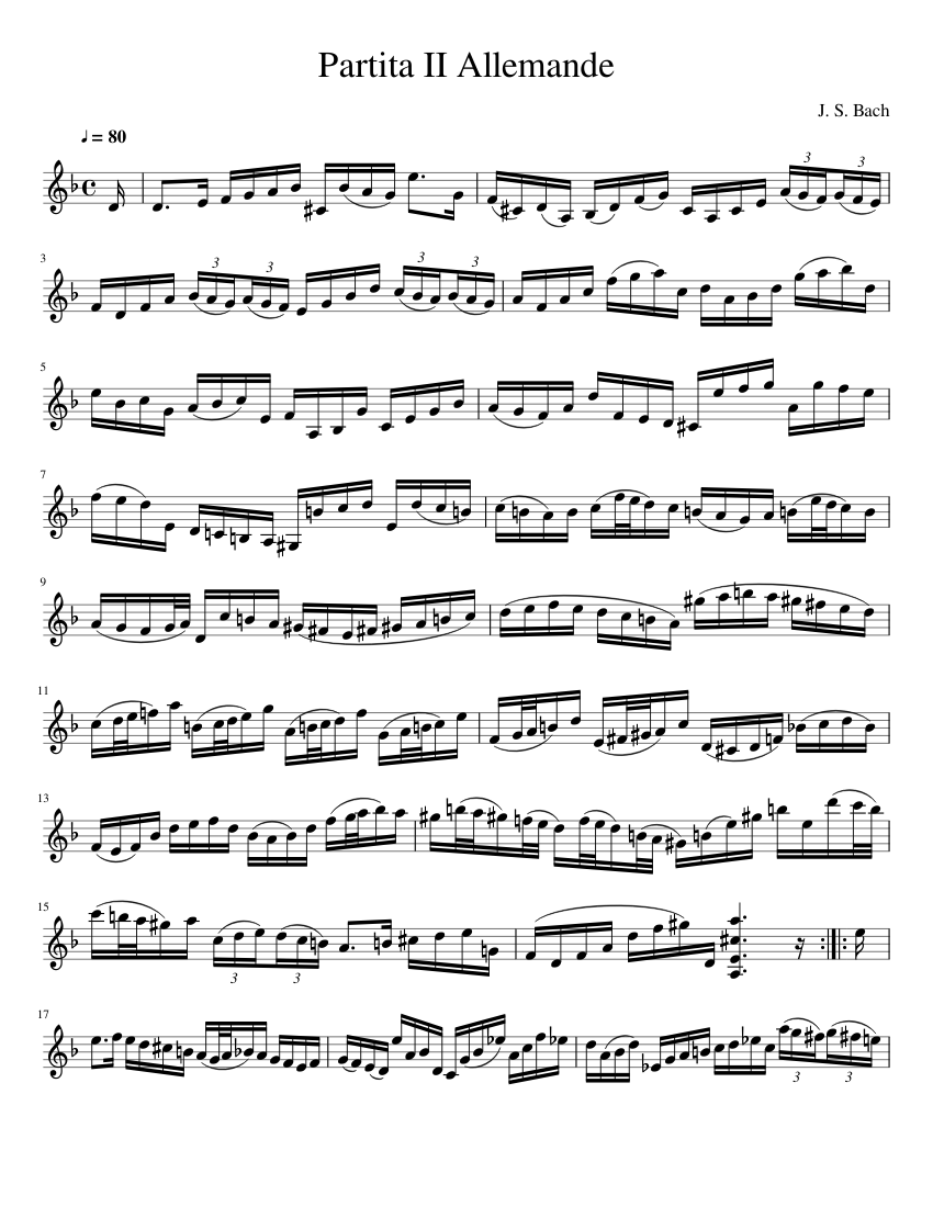 Bach Partita No.2 in D minor BWV 1004 Gigue