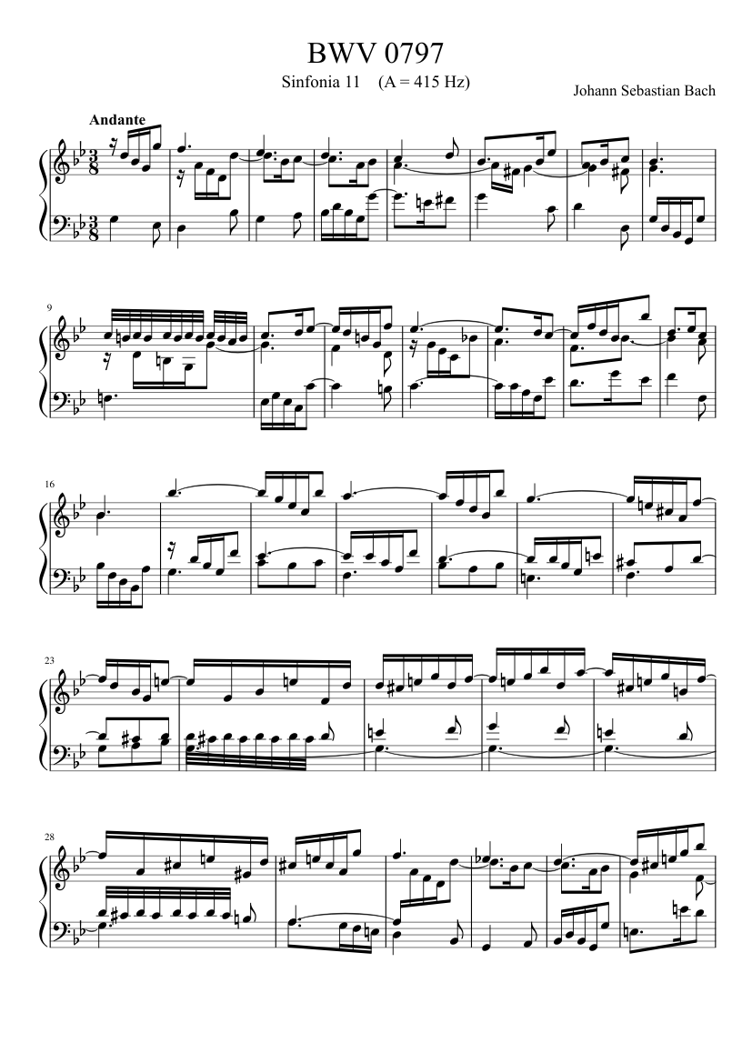 Sinfonia in G minor BWV 797