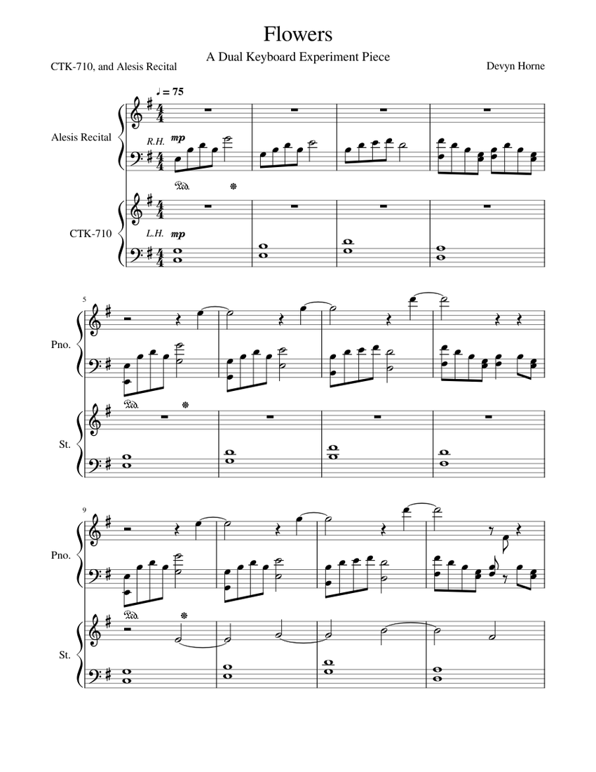 Flowers Sheet music for Piano, Strings Group (Solo) | Musescore.com