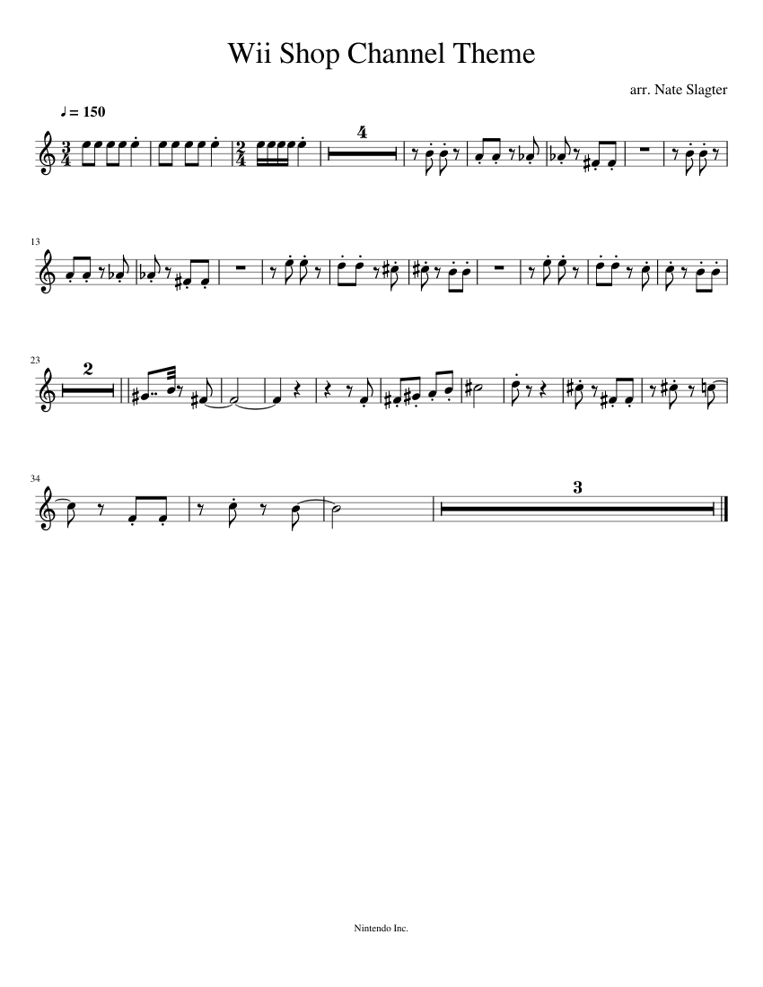 Wii Shop Channel Theme Sheet music for Trumpet in b-flat (Solo) |  Musescore.com