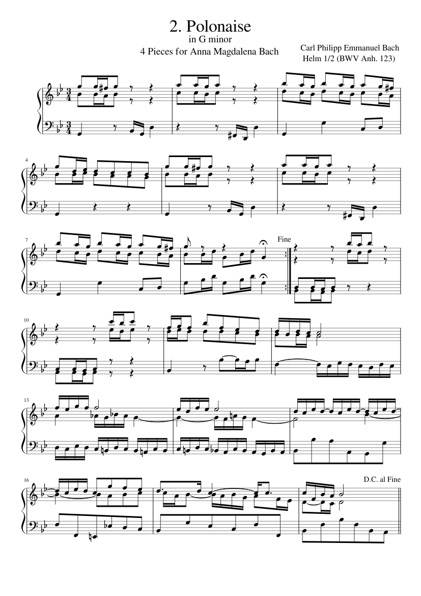 4 Pieces for Anna Magdalena Bach H.1