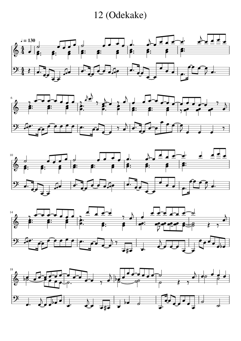 bang-dream-12-odekake-sheet-music-for-piano-solo-musescore