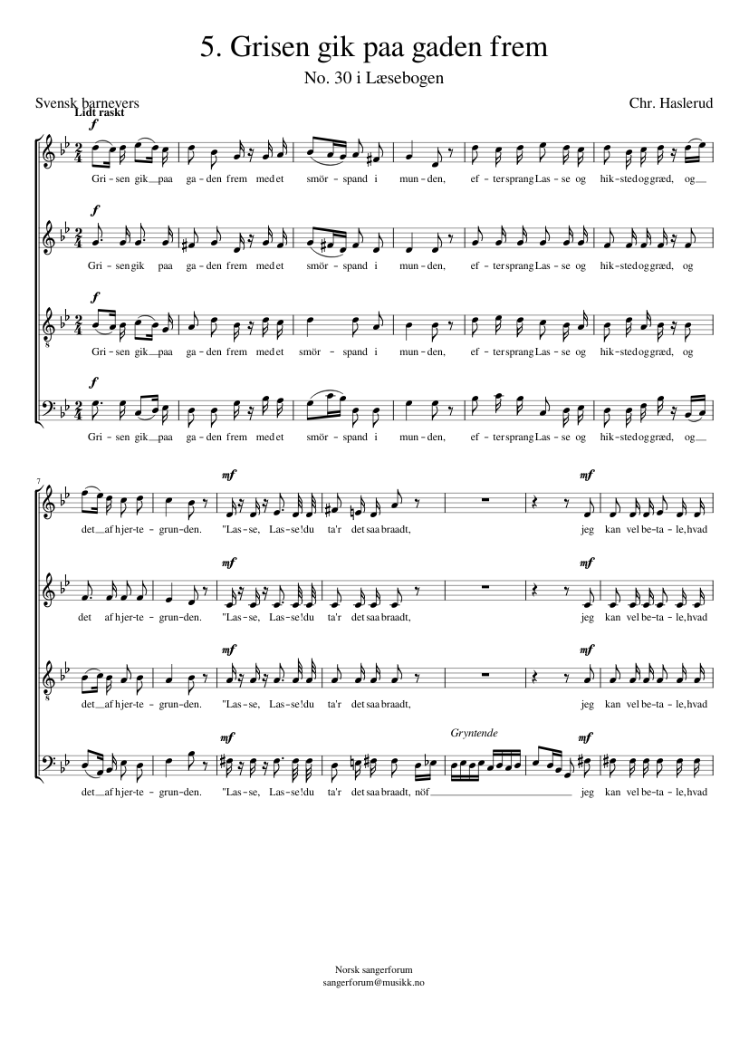 Grisen gik paa gaden frem