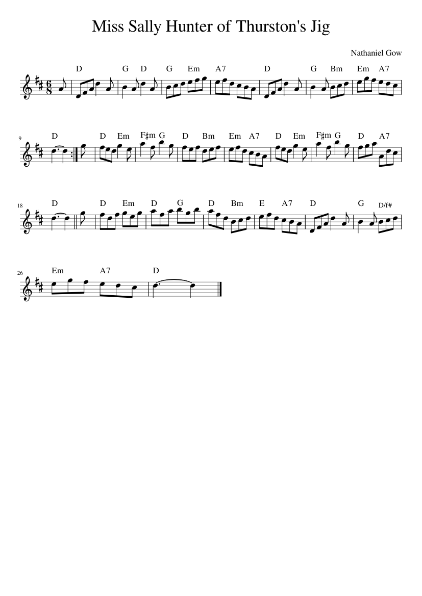 Miss Sally Hunter of Thurston's Jig