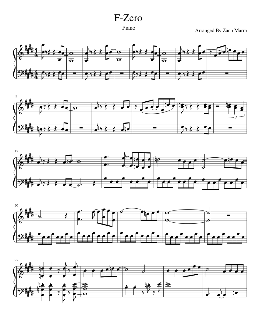 FZero piano Sheet music for Piano (Solo)