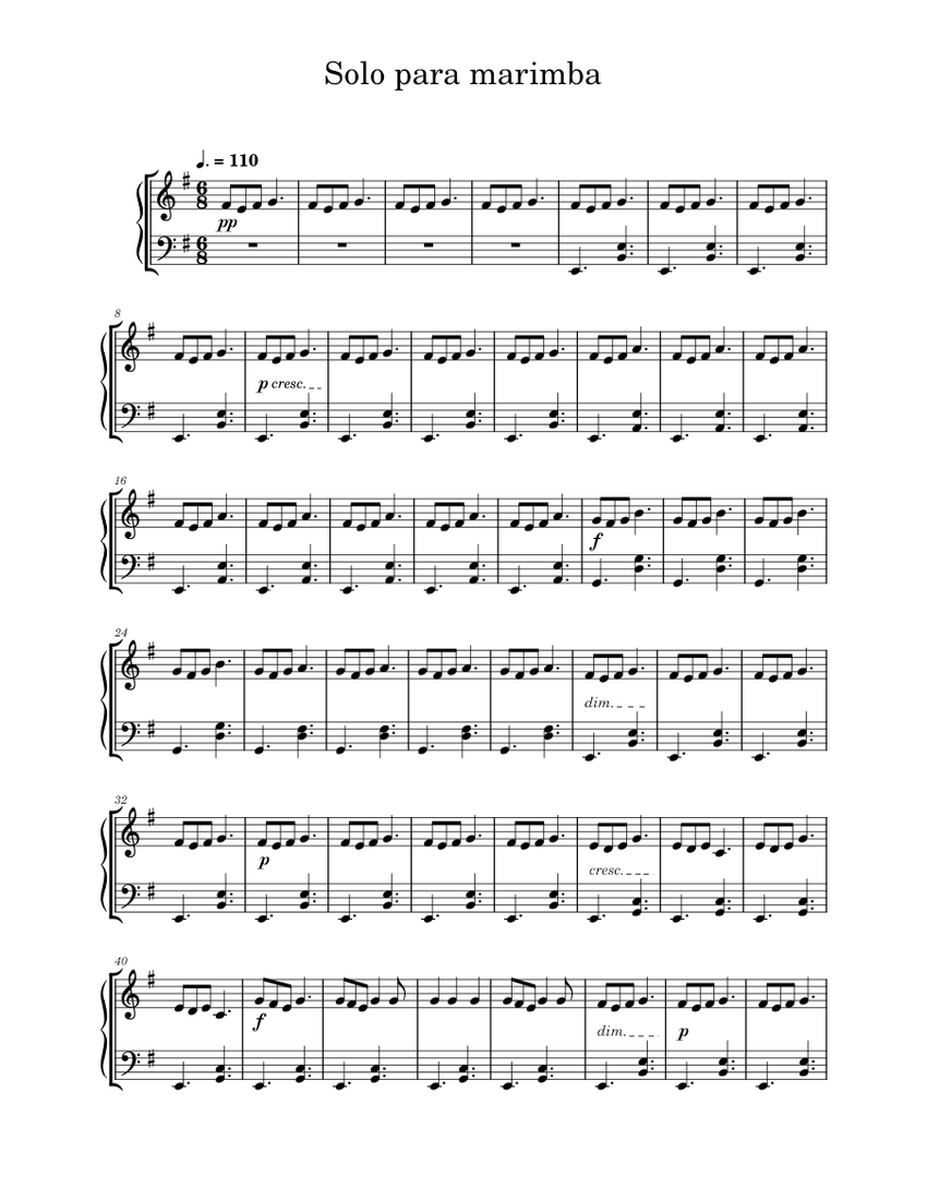Solo para marimba Sheet music for Marimba (Solo) | Musescore.com