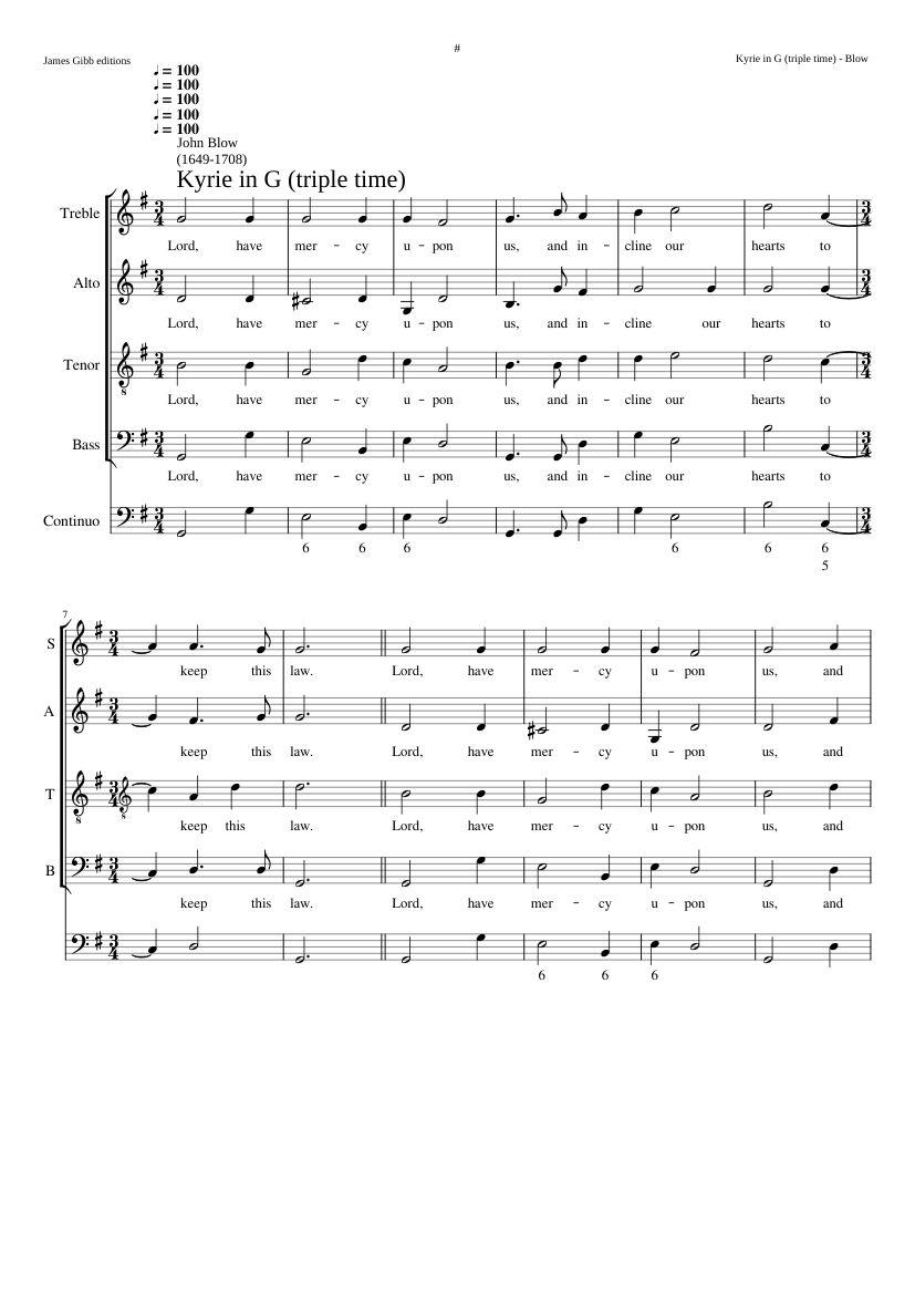 Kyrie in G (triple time)