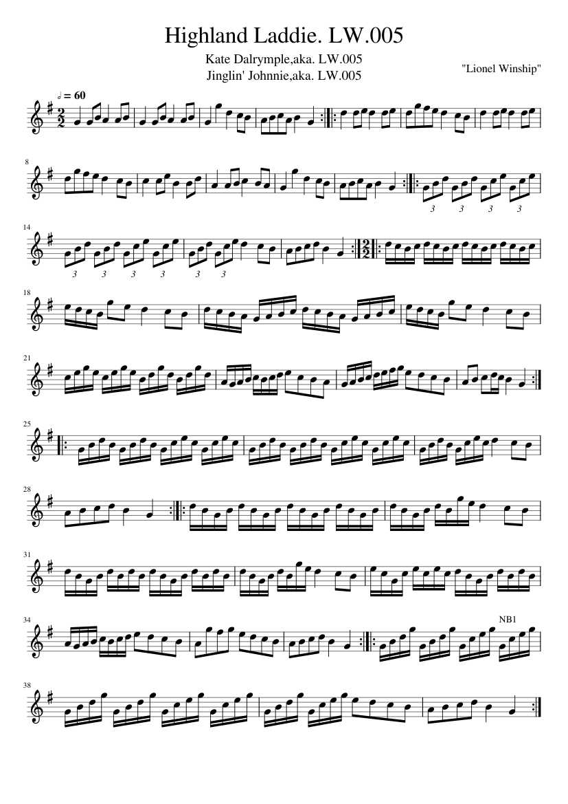 Highland Laddie. LW.005