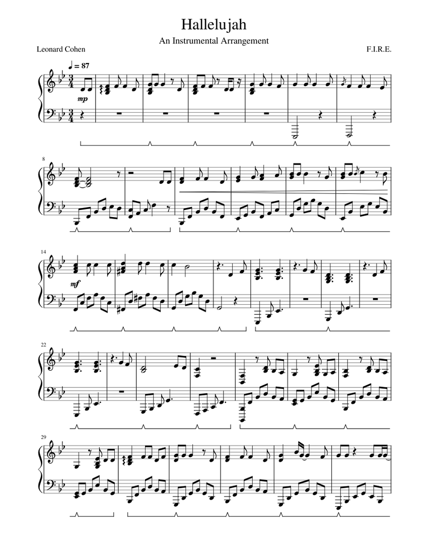 Leonard Cohen - Hallelujah Sheet music for Piano (Solo) | Musescore.com