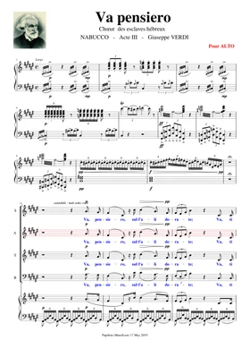 Va pensiero de Verdi sheet music | Play, print, and download in PDF or MIDI  sheet music on Musescore.com