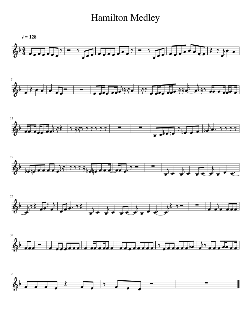 Hamilton Medley 2 0 French Horn Sheet Music For French Horn Solo Musescore Com Sound recording by andy land. hamilton medley 2 0 french horn sheet