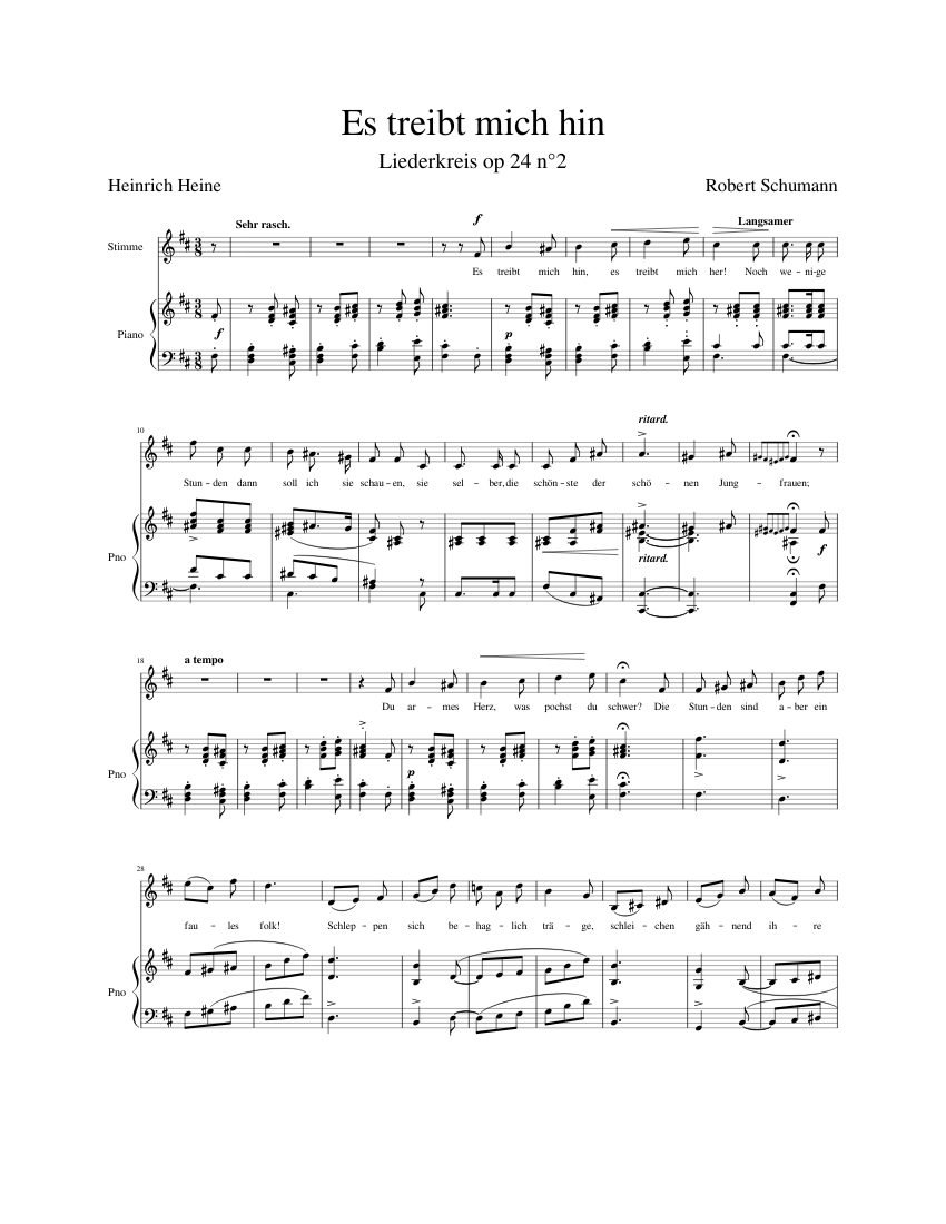 Es treibt mich hin Robert Schumann