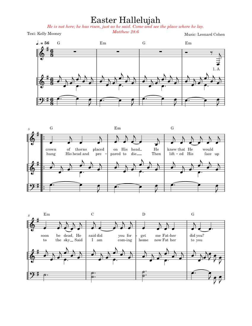 Easter Hallelujah Sheet music for Piano (Mixed Trio) | Musescore.com