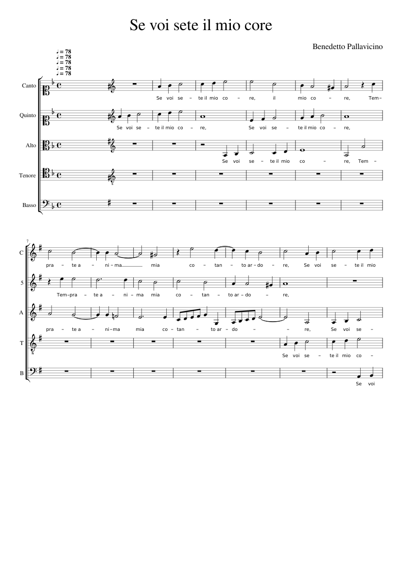 Se voi sete il mio core