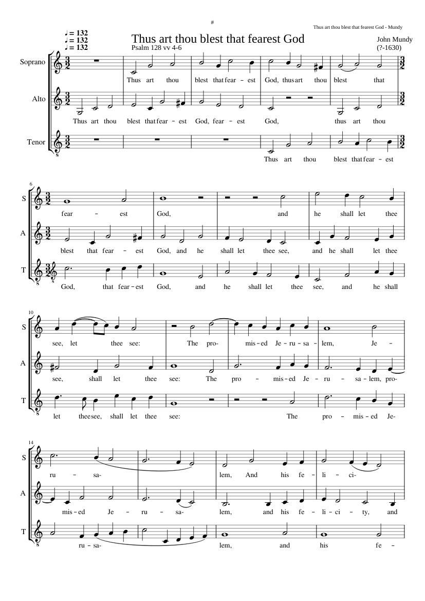 Thus art thou blest that fearest God