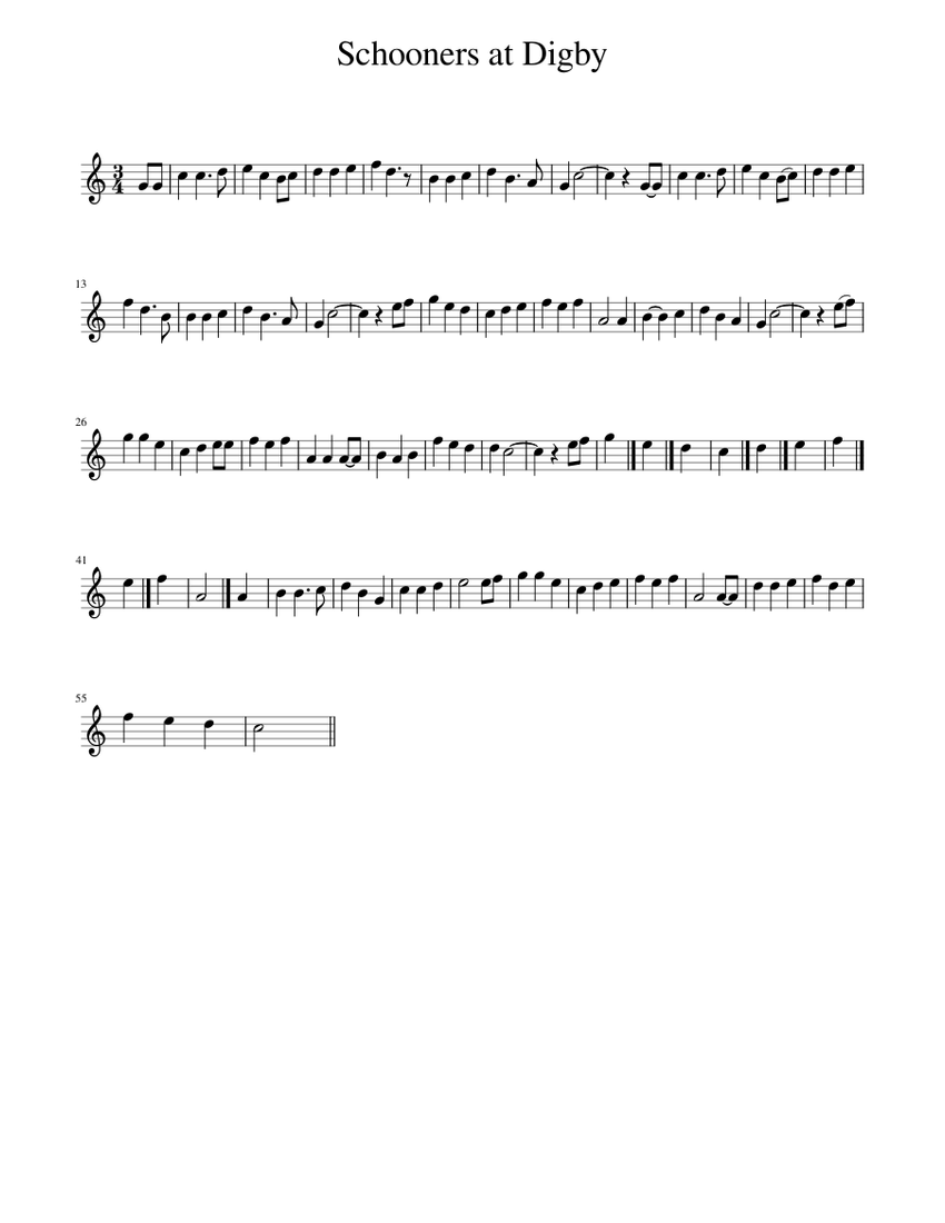 Schooners at Digby Sheet music for Piano (Solo) | Musescore.com