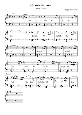 Free Un Soir De Pluie by Blues trottoir sheet music | Download PDF or print  on Musescore.com