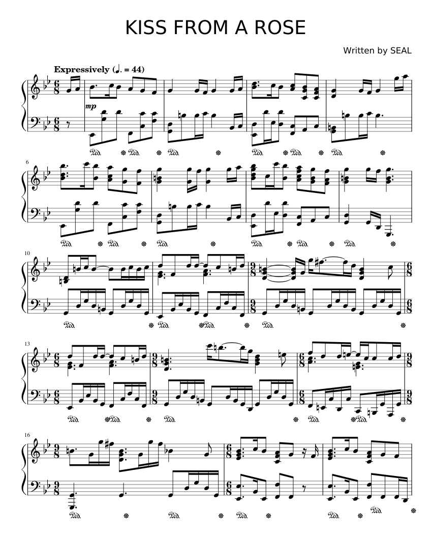 Kiss From a Rose - Seal Sheet music for Piano (Solo) | Musescore.com
