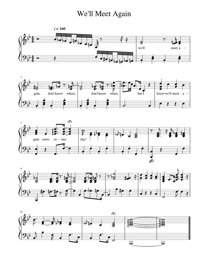 We Ll Meet Again Gravity Falls Sheet Music For Piano Solo Musescore Com - roblox piano sheets gravity falls