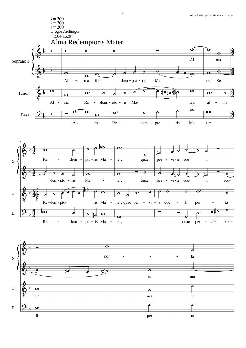 Alma Redemptoris Mater II a 4