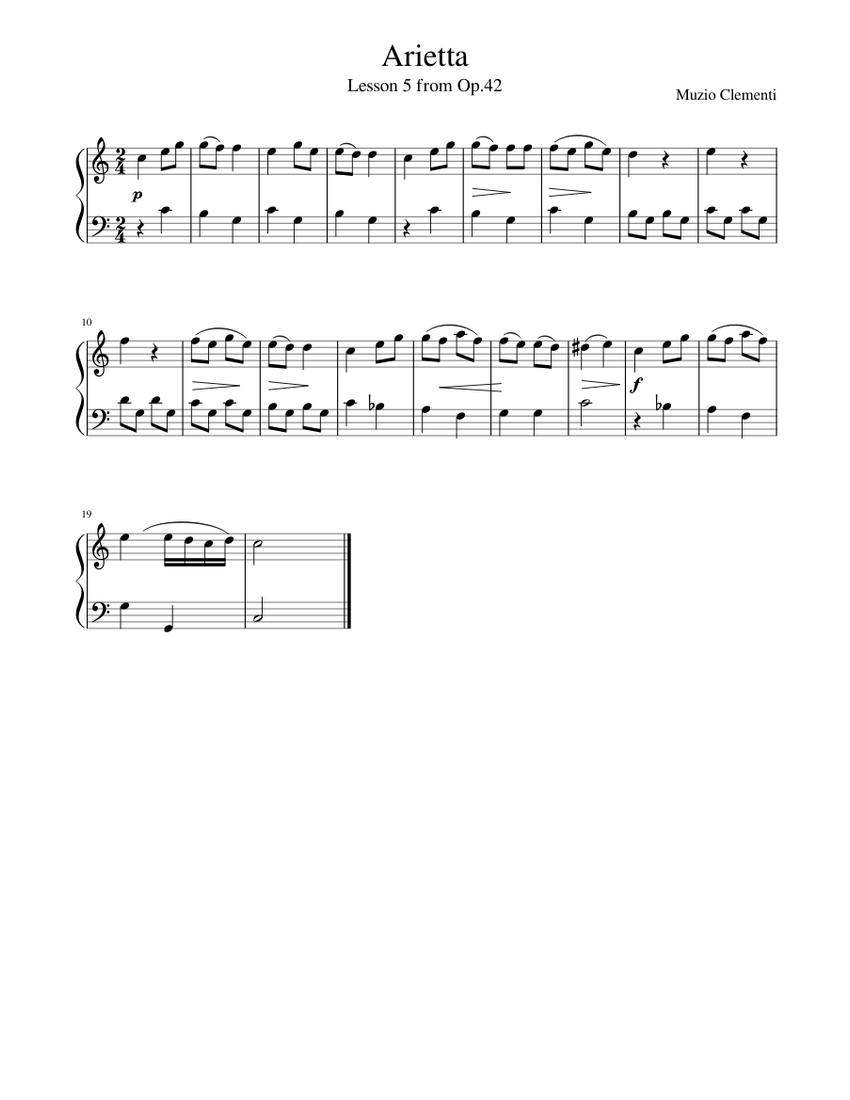 Arietta Sheet music for Piano (Solo) Easy | Musescore.com