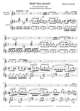 Free Noël Des Jouets by Maurice Ravel sheet music | Download PDF or print  on Musescore.com