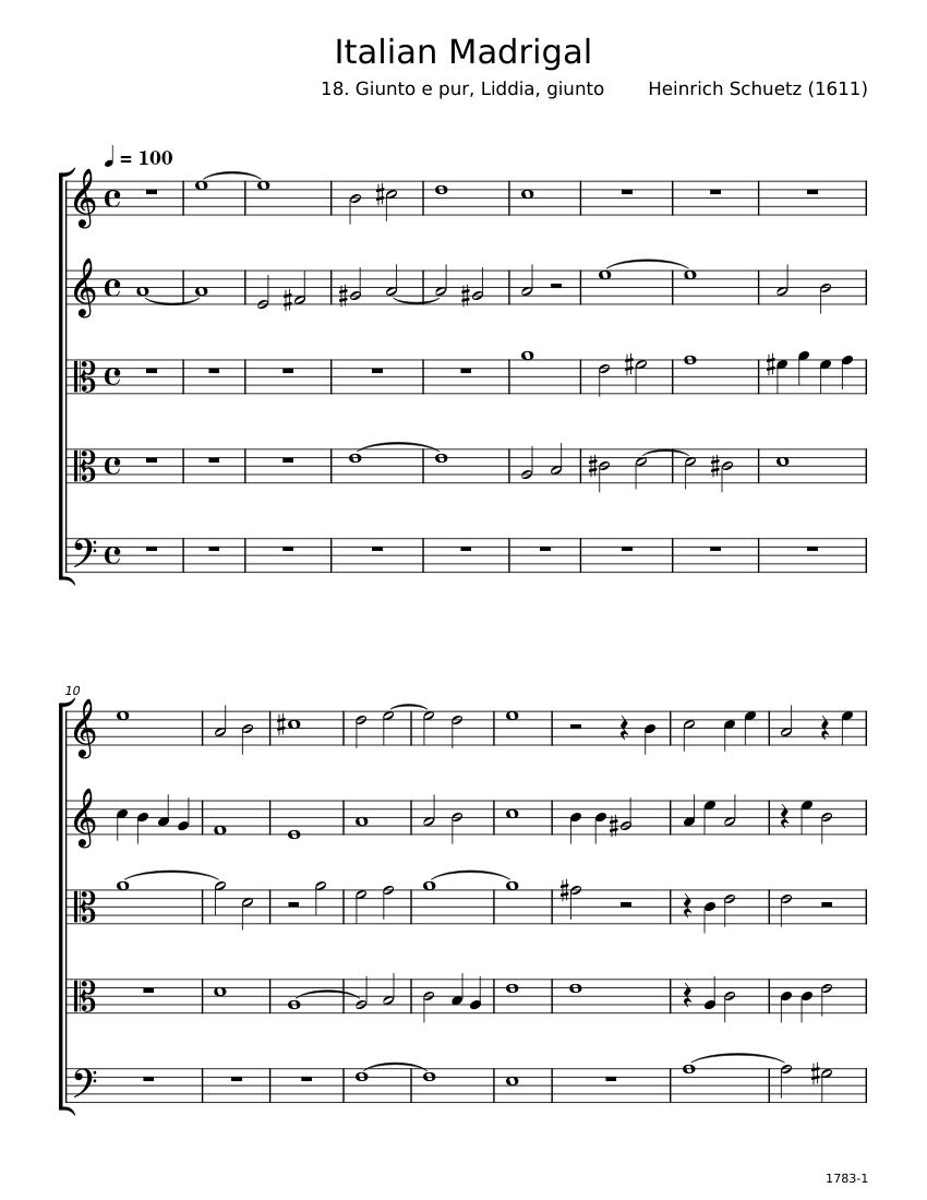 The Oxford Book Of Italian Madrigals - Partition Vocale