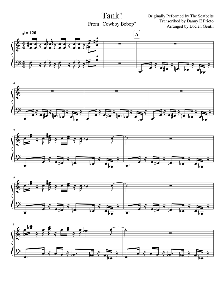 Tank! for Piano Sheet music for Piano (Solo) | Musescore.com