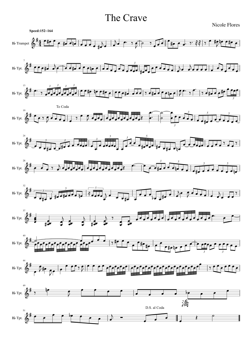 The Crave 1900 Sheet Music for Trumpet in b-flat (Solo