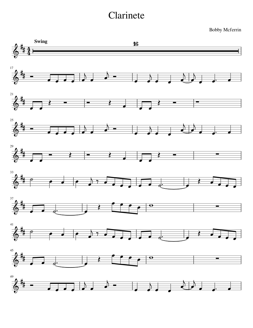 Clarinete Sheet Music For Clarinet In B-flat (Solo) | Musescore.com