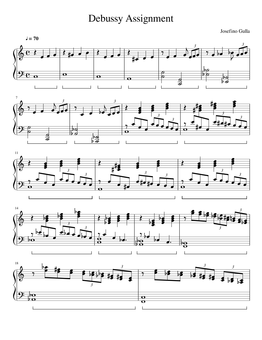 Debussy Assignment Sheet music for Piano (Solo) | Download and print in ...