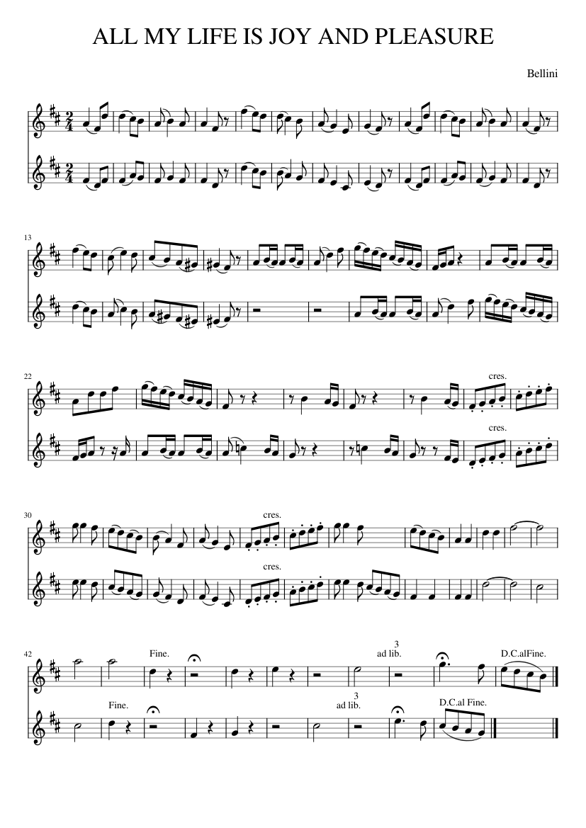 ALL MY LIFE IS JOY AND PLEASURE