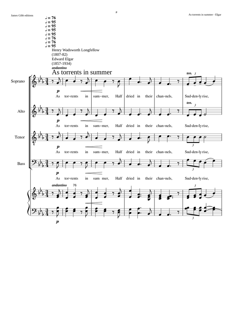 As torrents in summer from Scenes from the Saga of King Olaf, Op. 30 - Edward Elgar Sheet music for Bass guitar (Solo) | Musescore.com