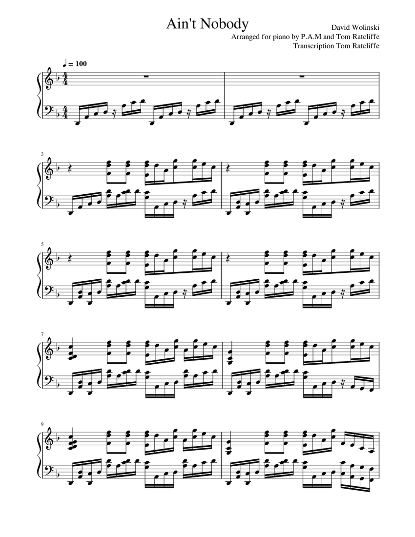 Ain t Nobody Sheet Music For Piano Solo Download And Print In PDF Ain t nobody sheet music for piano solo download and print in pdf