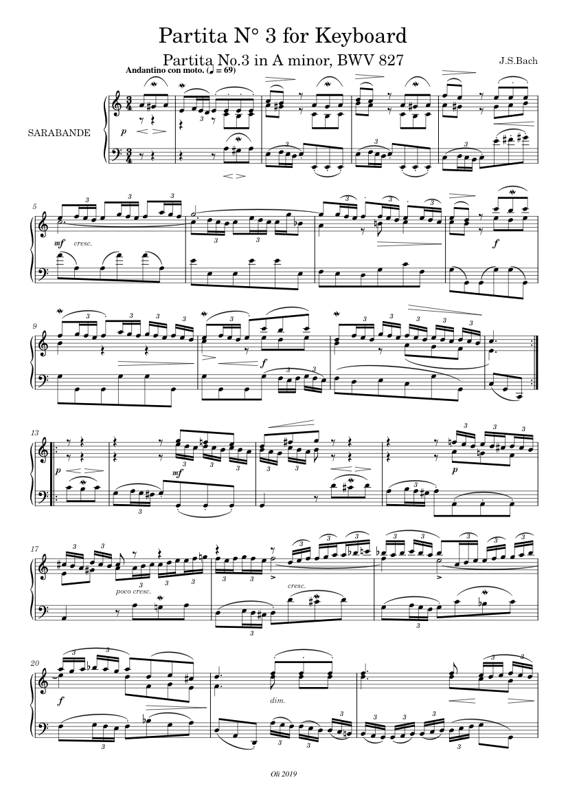 Partita in A minor BWV 827