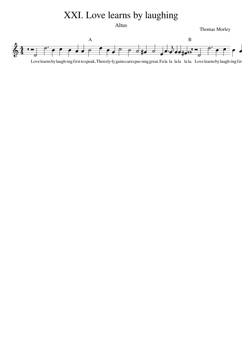 XXI. Love learns by laughing