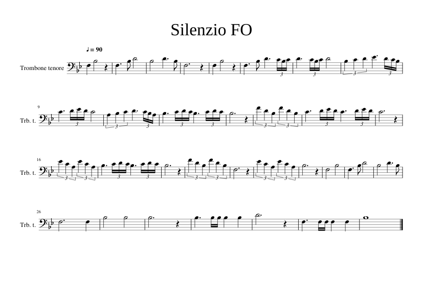 Silenzio Fuori Ordinanza Trombone Sheet music for Trombone tenor, Trumpet  in b-flat (Brass Duet) | Musescore.com