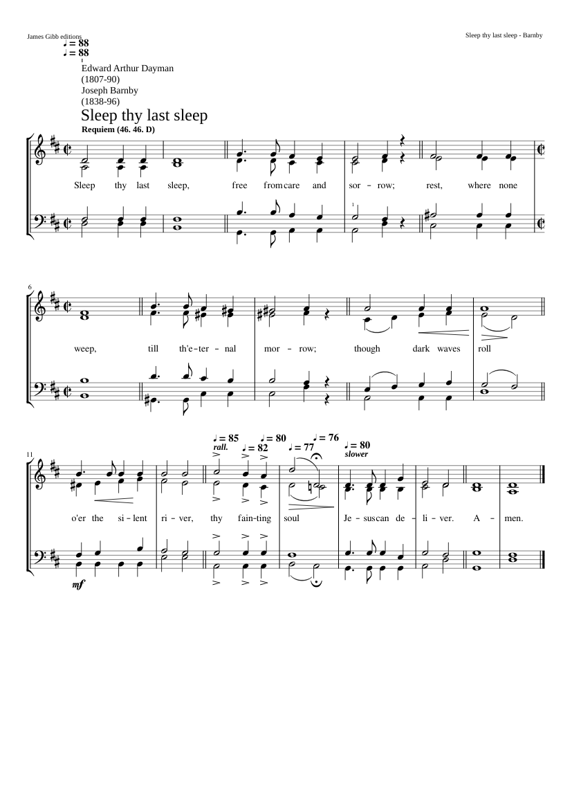 Sleep thy last sleep