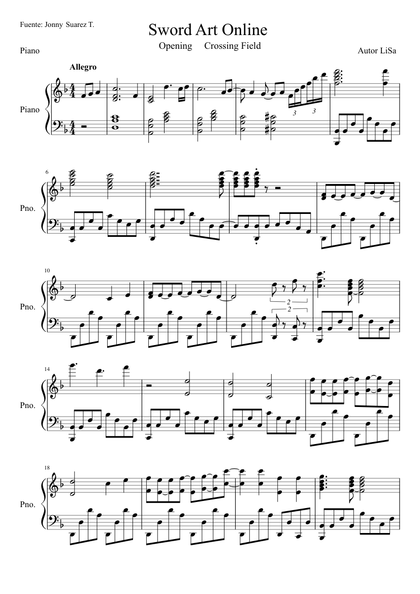 Crossing field Sheet music for Piano (Solo) | Musescore.com