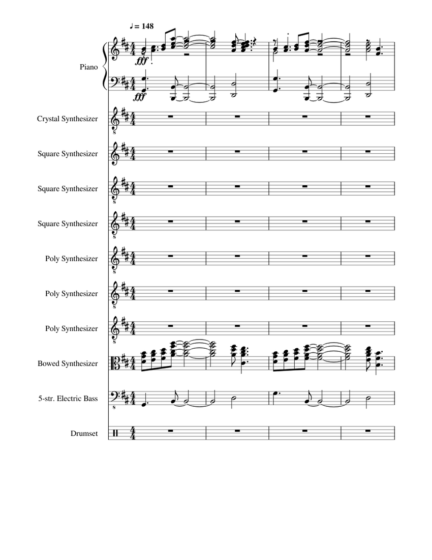 Sonic Colors Planet Wisp Act 1 Sheet Music For Piano Drum Group Bass Synthesizer More Instruments Mixed Ensemble Musescore Com