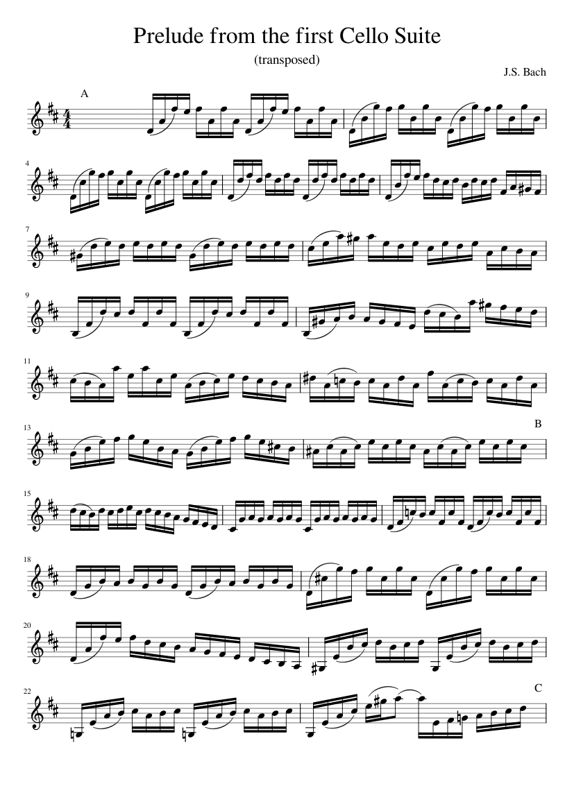Prelude from the first Cello Suite