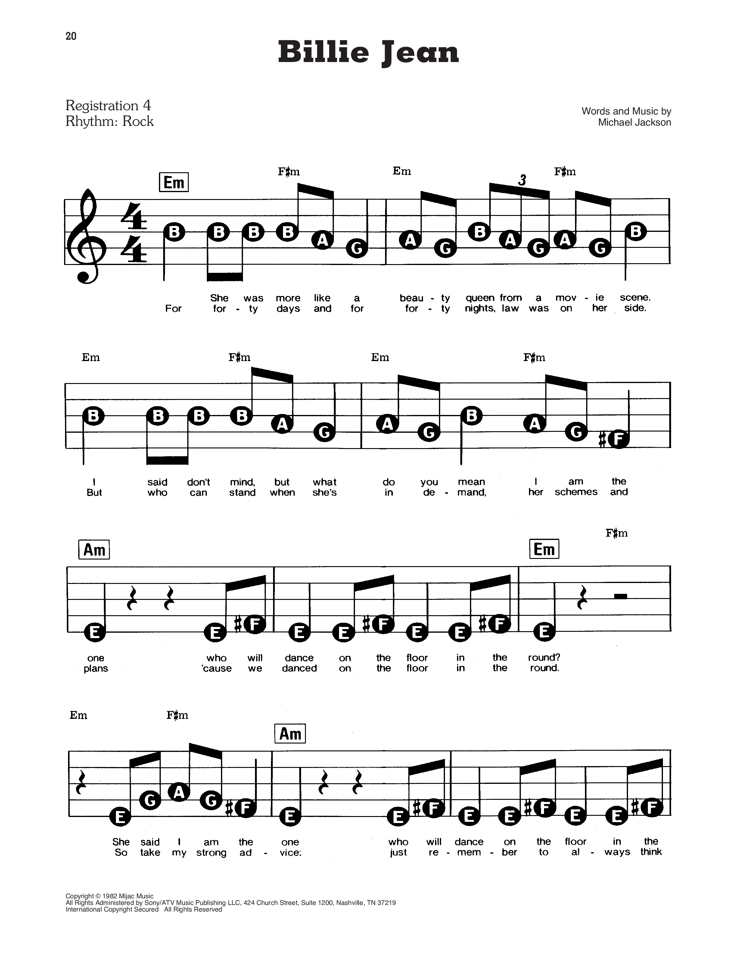 Michael Jackson Billie Jean Piano Notes Michael Jackson Billie Jean Piano Notes