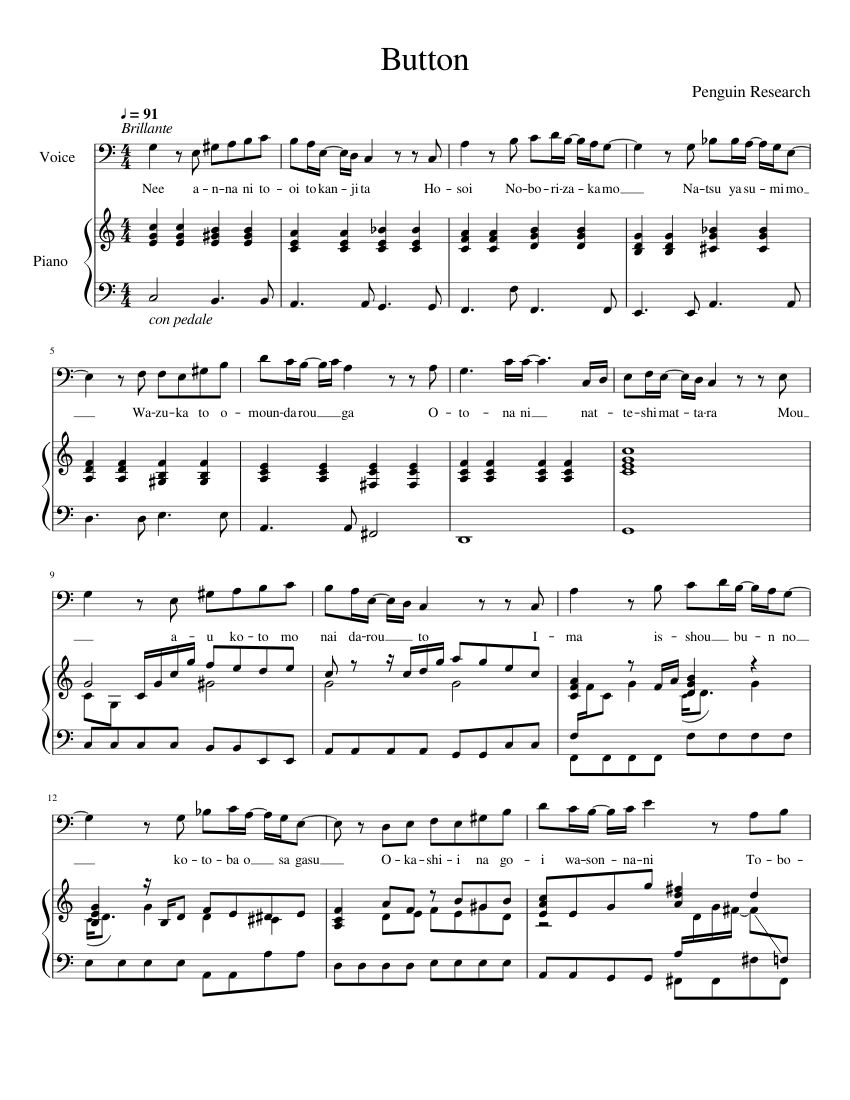 Button (ReLIFE Op.) Sheet music for Piano (Alto Sax Piano Duet) |  Musescore.com