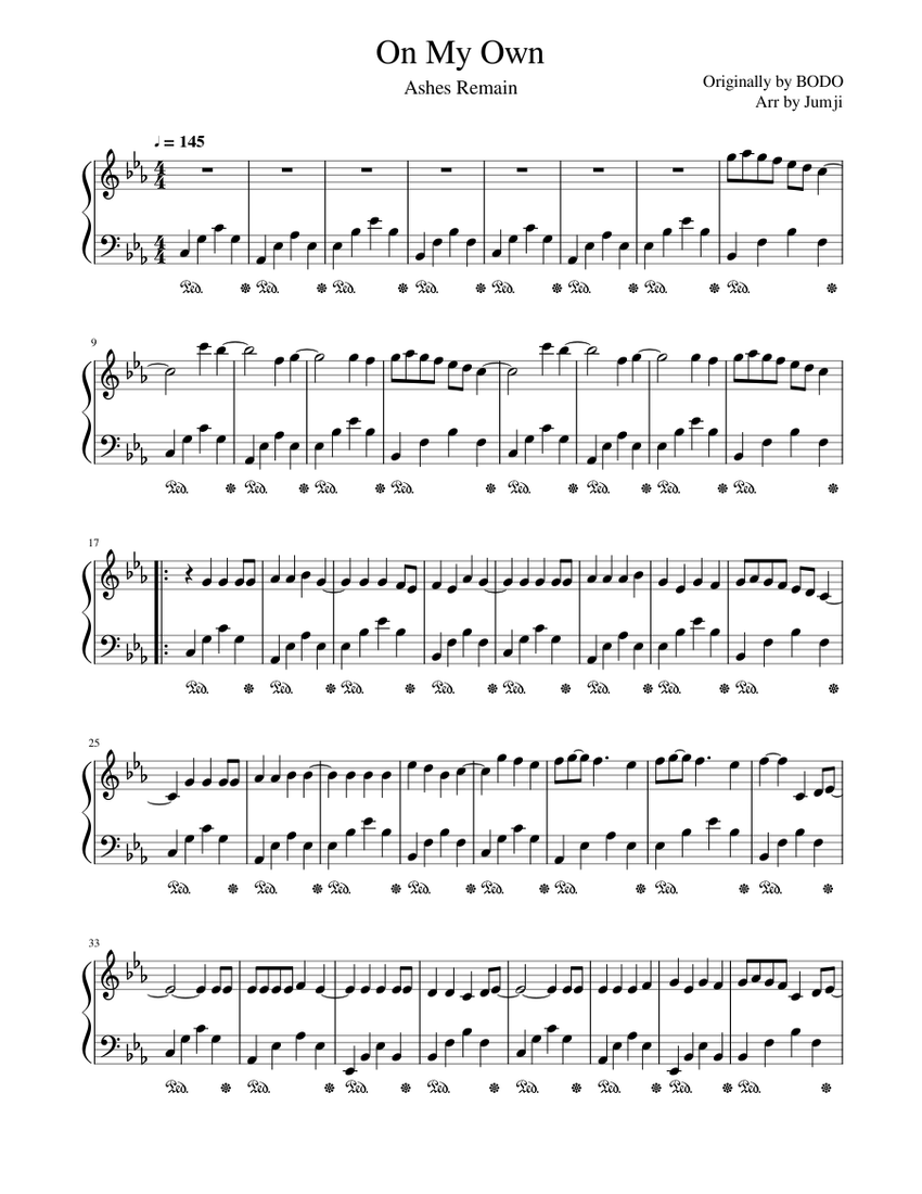 On My Own - Ashes Remain Sheet music for Piano (Solo) | Musescore.com