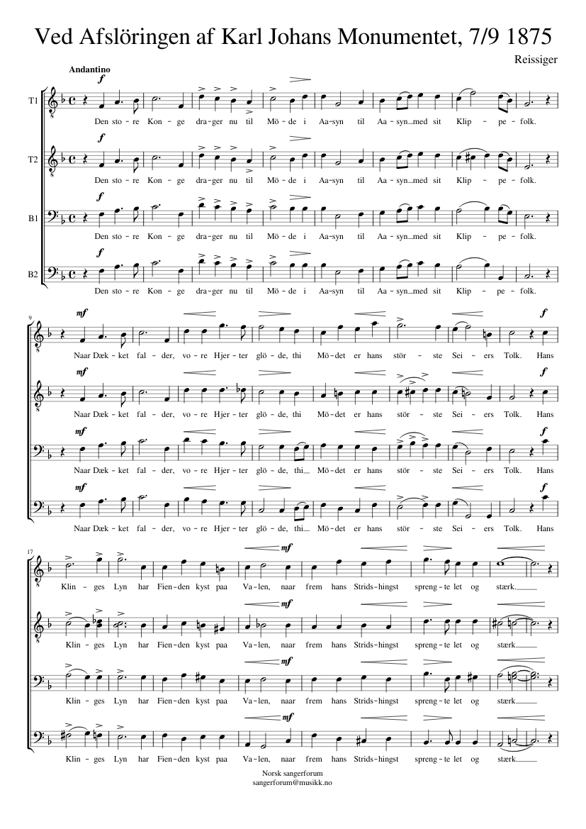 Ved Afslöringen af Karl Johans Monumentet