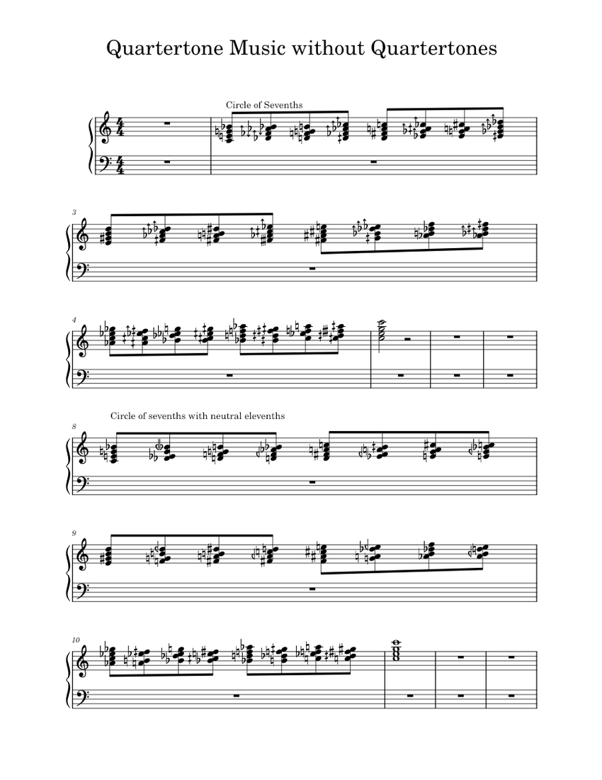 Quartertone Music Without-Quartertones Sheet music for Piano (String ...